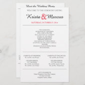 シンプルシルエット結婚式 プログラムチラシ (正面/裏面)