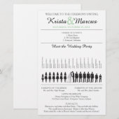 シンプルシルエット結婚式 プログラムフライヤー (正面/裏面)