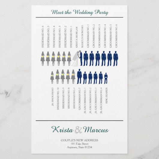 シンプルシルエット結婚式 プログラムフライヤー (裏面)