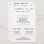 シンプルシルエット結婚式 プログラムフライヤー (正面/裏面)