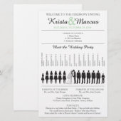 シンプルシルエット結婚式 プログラムフライヤー (正面/裏面)