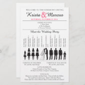 シンプルシルエット結婚式 プログラムフライヤー–3RF (正面/裏面)