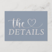 シンプルシルバフェイクー&ブルーハート結婚ズ詳細 エンクロージャーカード (正面)