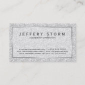 シンプルシルバモダングレイグリッター&スパークルズ 名刺 (裏面)