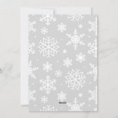 シンプルシルバモダンーググレークリスマススノーフレークのロゴ シーズンカード (裏面)