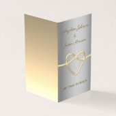 シンプルシルバーと金ゴールドフォト結婚式招待状 (外部)