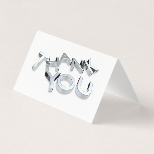シンプルシルバーアンドホワイトミニサンキューカード (正面)