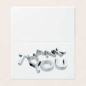 シンプルシルバーアンドホワイトミニサンキューカード (外部フラット)