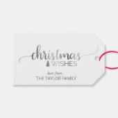 シンプルシルバーカリグラフィクリスマス ギフトタグ (正面(横))