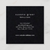 シンプルシルバークキスをするリップメイクアップアーティスト スクエア名刺 (裏面)