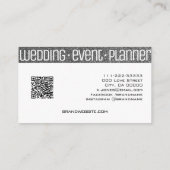 シンプルシルバーグリッターハートシェイプ白黒シック 名刺 (裏面)