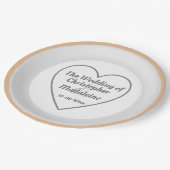 シンプルシルバーグレイとホワイト結婚の紙プレート ペーパープレート (アングル)