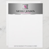 シンプルシルバーグレイストライプ レターヘッド (正面/裏面)