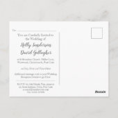 シンプルシルバーグレイ&ホワイト結婚式招待状 ポストカード (裏面)