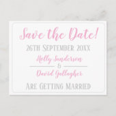 シンプルシルバーグレー&ホワイト日付はがきを保存 ポストカード (正面)