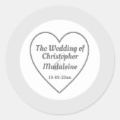 シンプルシルバーグレ結婚イ&ホワイト ラウンドシール (正面)