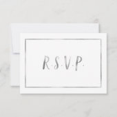 シンプルシルバーフォイルフレーム結婚式rsvp 出欠カード (裏面)