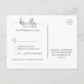 シンプルシルバーフォイル書道の歌のリクエストRSVP インビテーションポストカード (裏面)