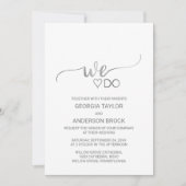 シンプルシルバーフォイル書道「We Do結婚」 招待状 (正面)
