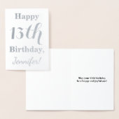 シンプルシルバーフォイル13番誕生日+名前をカスタムする 箔カード (ディスプレー)