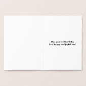 シンプルシルバーフォイル3回目の誕生日+名前をカスタムする 箔カード (内部)