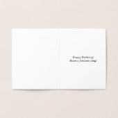 シンプルシルバーフォイル40thバースデーグリーティングカード 箔カード (内部)