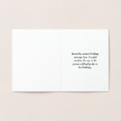 シンプルシルバーフォイル70th誕生日グリーティングカード 箔カード (内部)