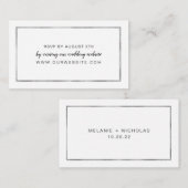 シンプルシルバーフレーム結婚式RSVPオンラインカード エンクロージャーカード (正面/裏面)