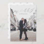 シンプルシルバー金ゴールドメリークリスマスフォトカード シーズンカード (正面/裏面)