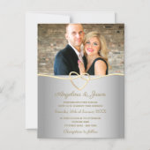 シンプルシルバ結婚ー マグネット招待状 (正面)