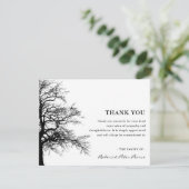シンプルシルフートツリー |悔やみや弔慰葬儀 サンキューカード (スタンド正面)