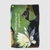 シンプルシングスフロッグ感動的引用文 ゴルフタオル (正面)