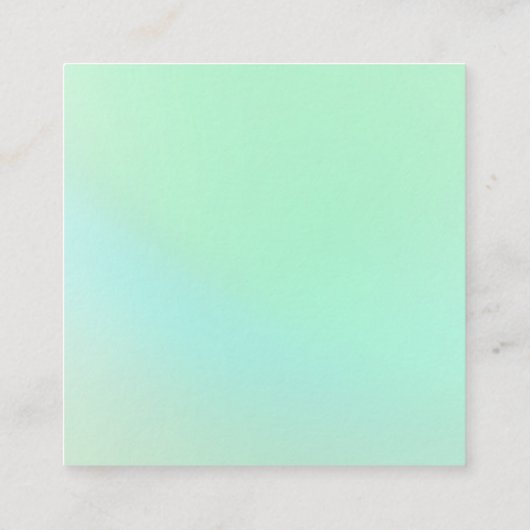 シンプルシーガラスグリーンスクエアビジネスカード スクエア名刺 (裏面)