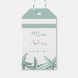 シンプルシーグラス水彩星魚沿岸工芸品 ギフトタグ