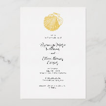 シンプルシーシェルと水彩魚鱗