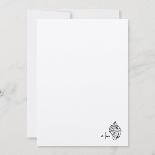 シンプルシーシエレガントェルビーチ結婚式 招待状 (裏面)