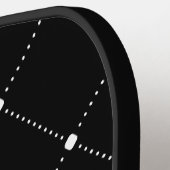 シンプルシームレスパターンブラック&ホワイト ピックルボールラケット (左詳細)