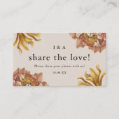 シンプルシ素朴ックフローラ結婚の共有ザラブ エンクロージャーカード (正面)