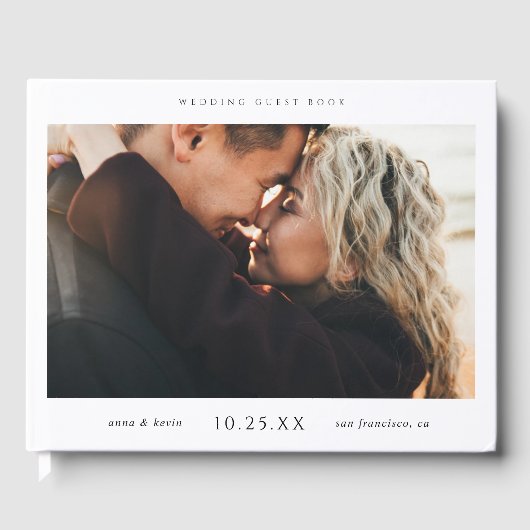 シンプルシ結婚ックのゲストブックと写真 ゲストブック (正面)