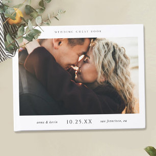 シンプルシ結婚ックのゲストブックと写真 ゲストブック