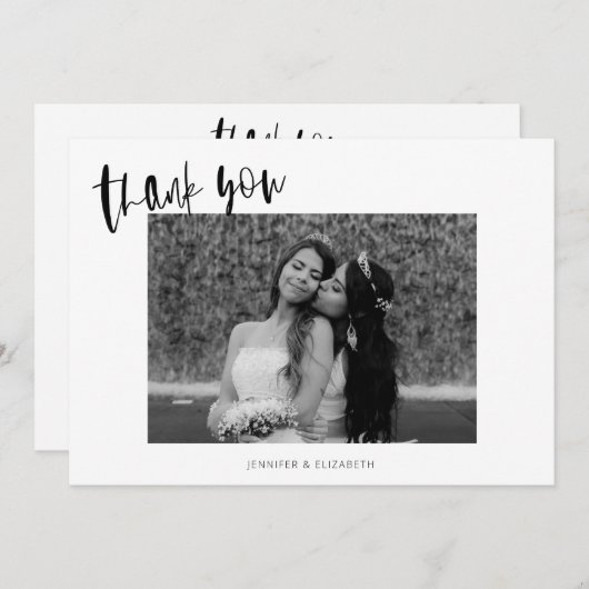 シンプルシ結婚ックサンキューカード サンキューカード (正面/裏面)