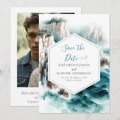 シンプルシ航海のック結婚ス セーブザデート (正面/裏面)