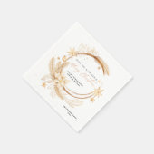 シンプルジオメトリックゴールデンフローラ スタンダードカクテルナプキン (角)