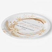 シンプルジオメトリックゴールデンフローラ ペーパープレート (アングル)