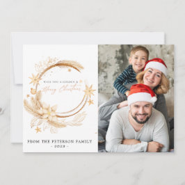 シンプルジオメトリックゴールデンフローラ 招待状