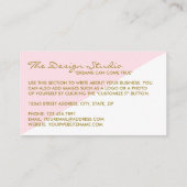 シンプルジオメトリックホワイトおよびゴールドフォイル効果 名刺 (裏面)