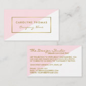 シンプルジオメトリックホワイトおよびゴールドフォイル効果 名刺 (正面/裏面)