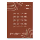 シンプルジオメトリックラインテラコッタゲストネームシート テーブルナンバー (裏面)