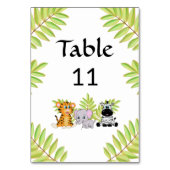 シンプルジャングルテーマベビーシャワー テーブルナンバー (裏面)