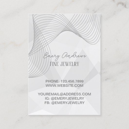 シンプルジュエリーデザイナーのネックレスホルダーディスプレイ 名刺 (裏面)